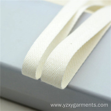 Off white cotton herringbone tape